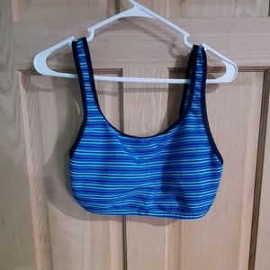 Blue sports bra swim top